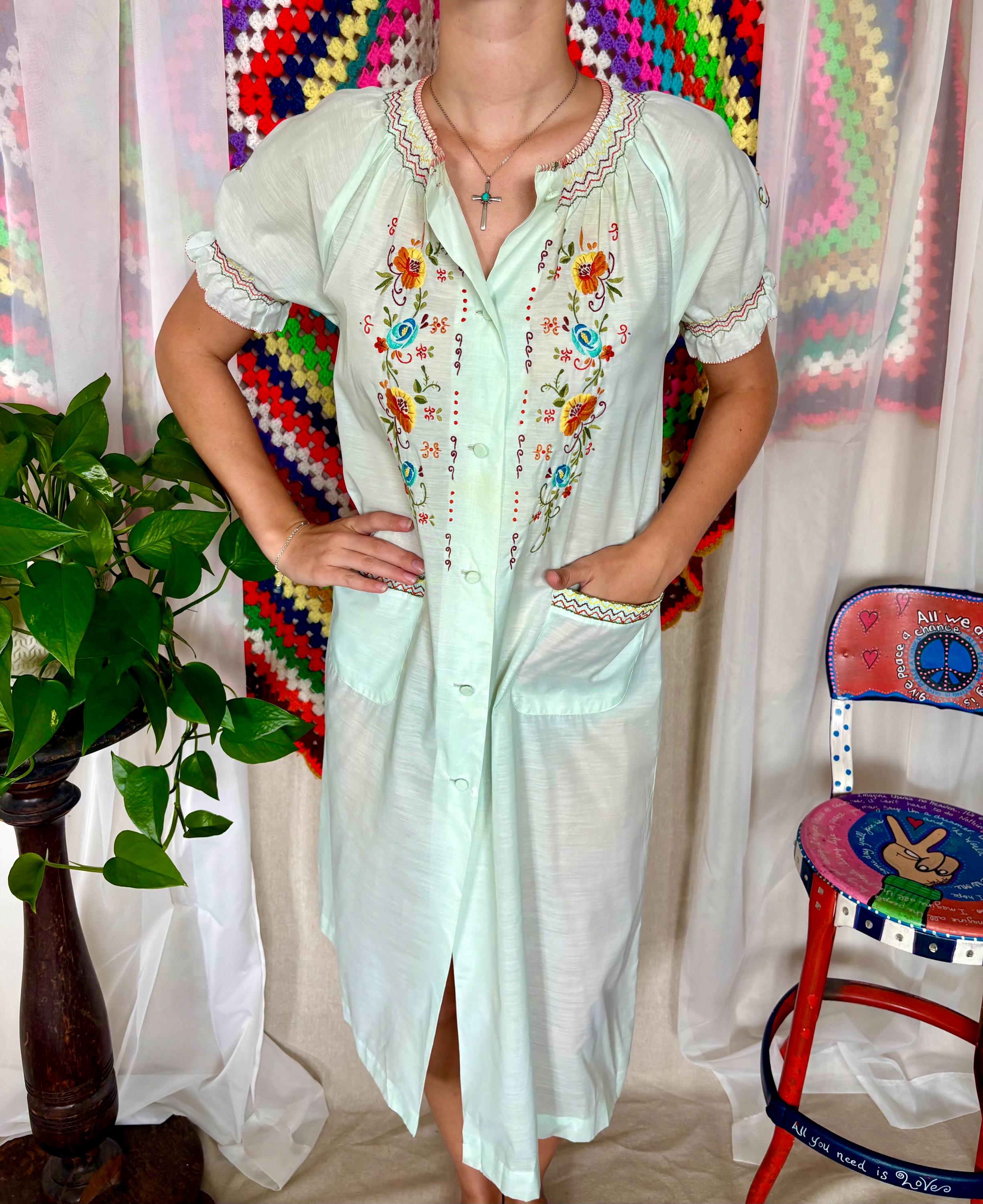 Embroidered Nightgown - Etsy