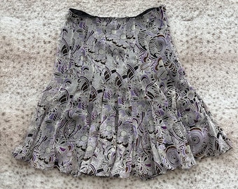 Vintage Y2K Mini Skirt: Abstract Print, Pleated Festival Skirt