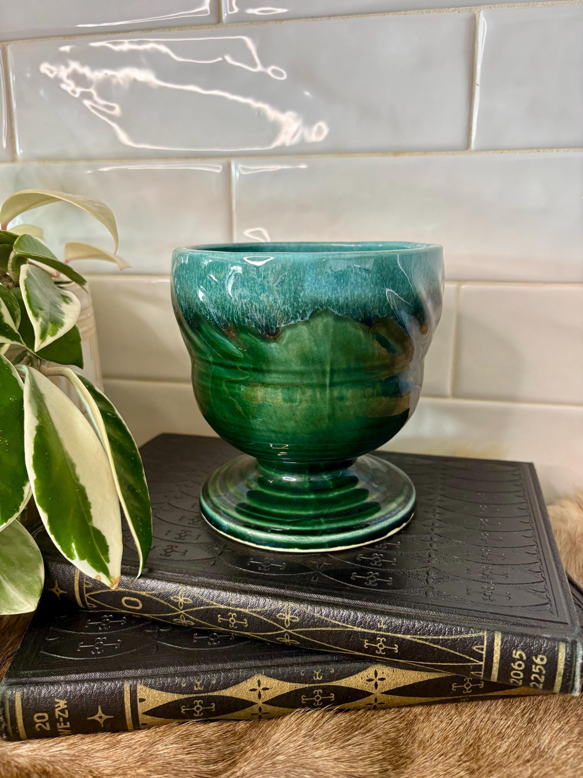 Usa Pottery Green Planter - Etsy
