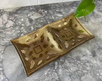 Mid Century Modern Georges Briard Style Glass Serving Tray