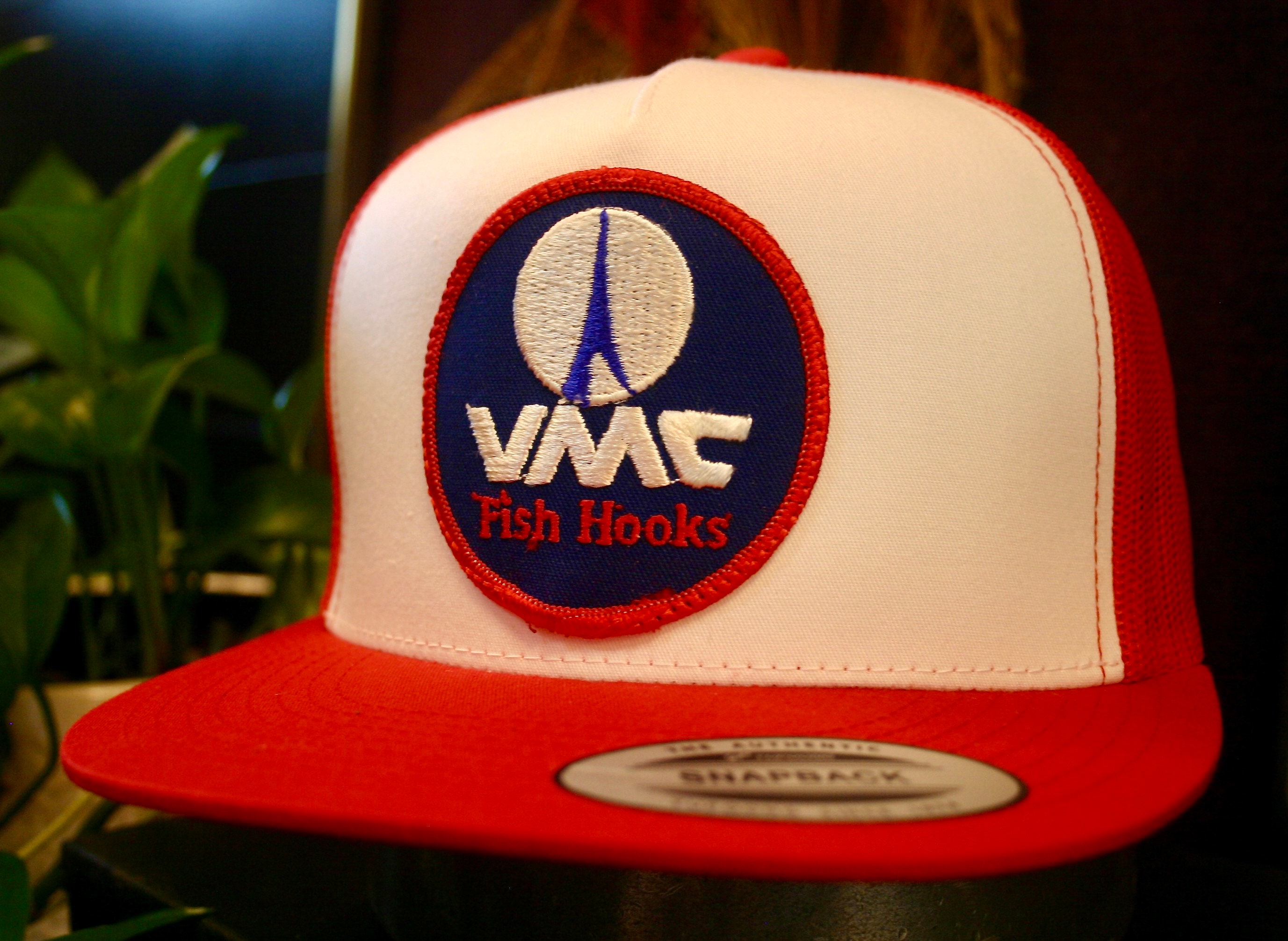 Vintage VMC Fish Hooks Patch Trucker Hat One of a Kind