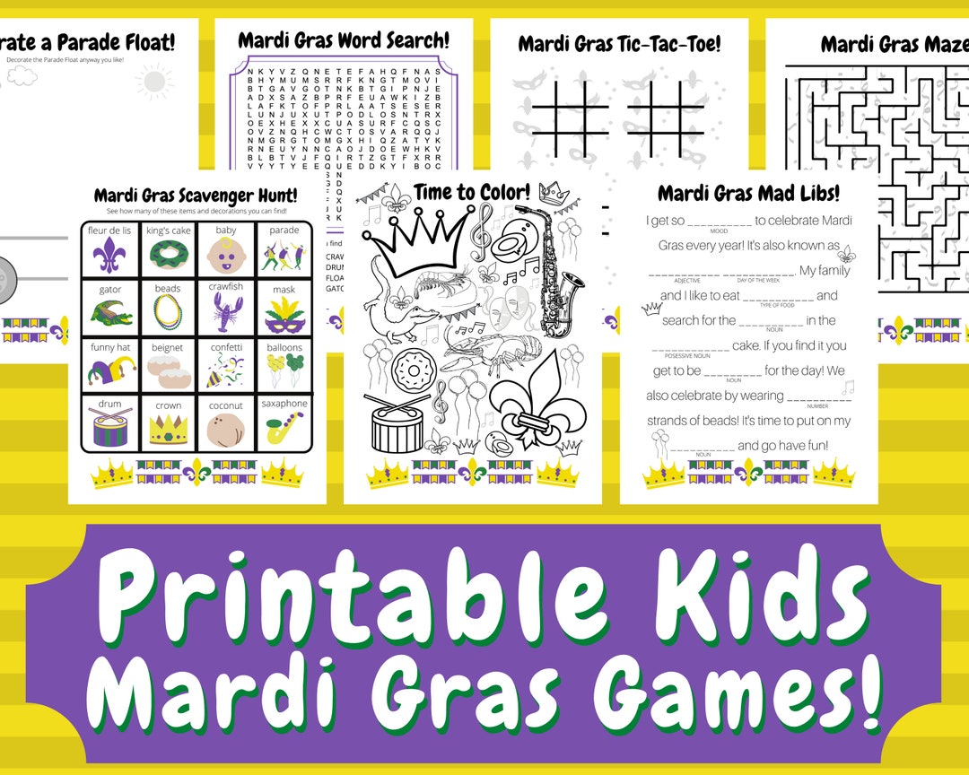 Printable Mardi Gras Games Mardi Gras Kids Games Mardi Gras