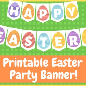 Happy Easter Banner Digital Printable, Digital Printable Banner, Happy ...