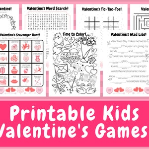 Printable Valentine's Games, Valentine's Day Kids Games, Valentine's ...