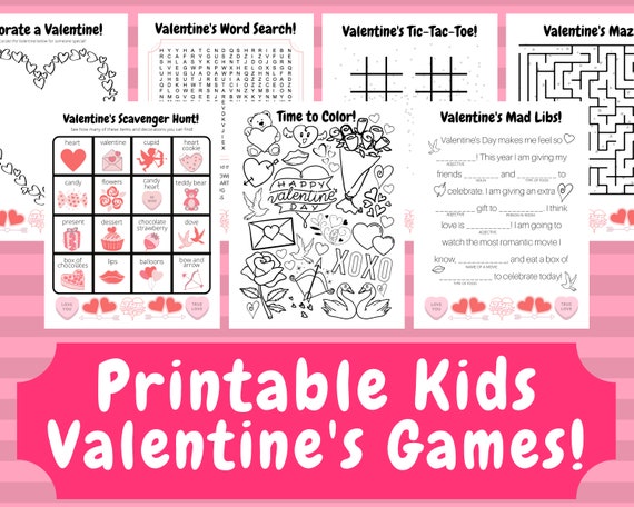 Printable Valentine's Games Valentine's Day Kids
