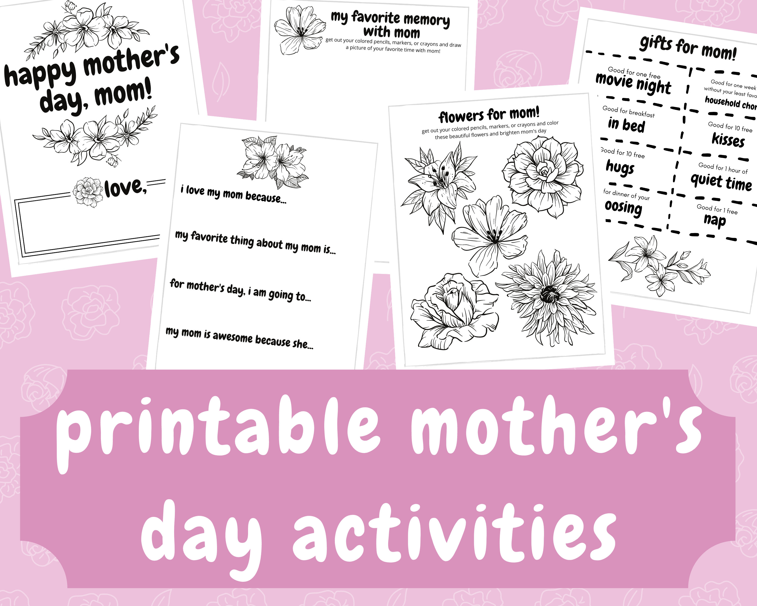 Mother s Day Printable Activities Mother s Day Gift Mother s Day Card Mother s Day Printable Activities Mother s Day Gift Mother s Day Card