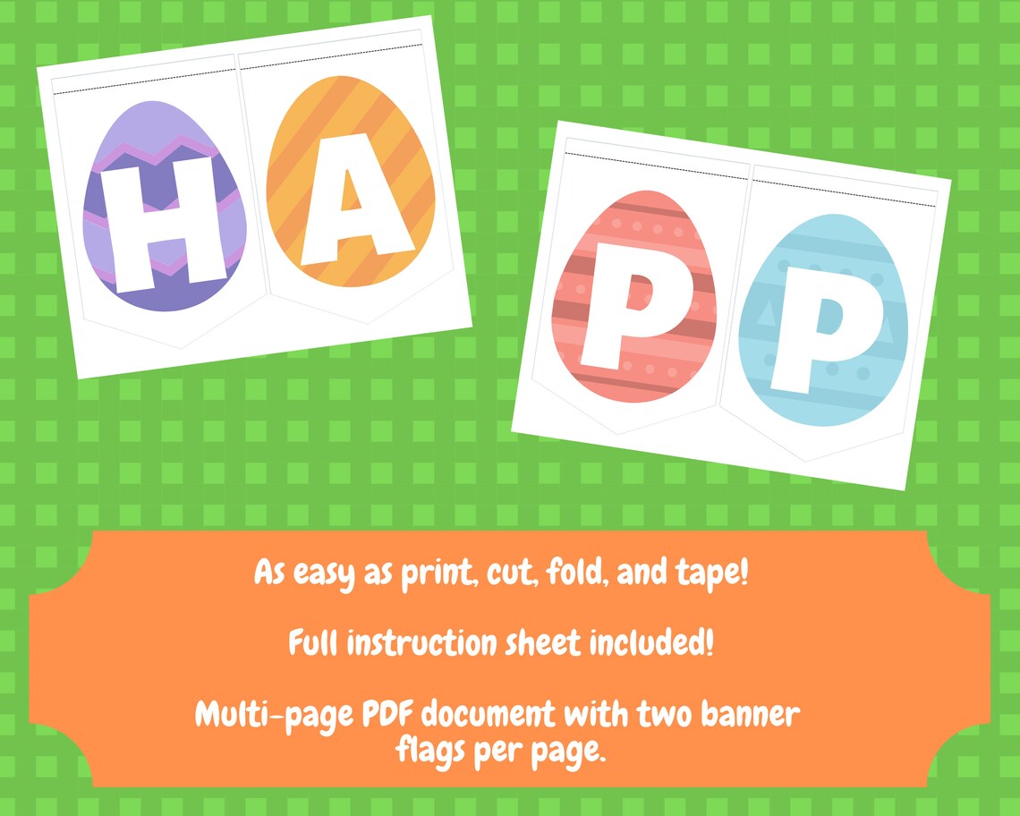 Happy Easter Banner Digital Printable Digital Printable | Etsy