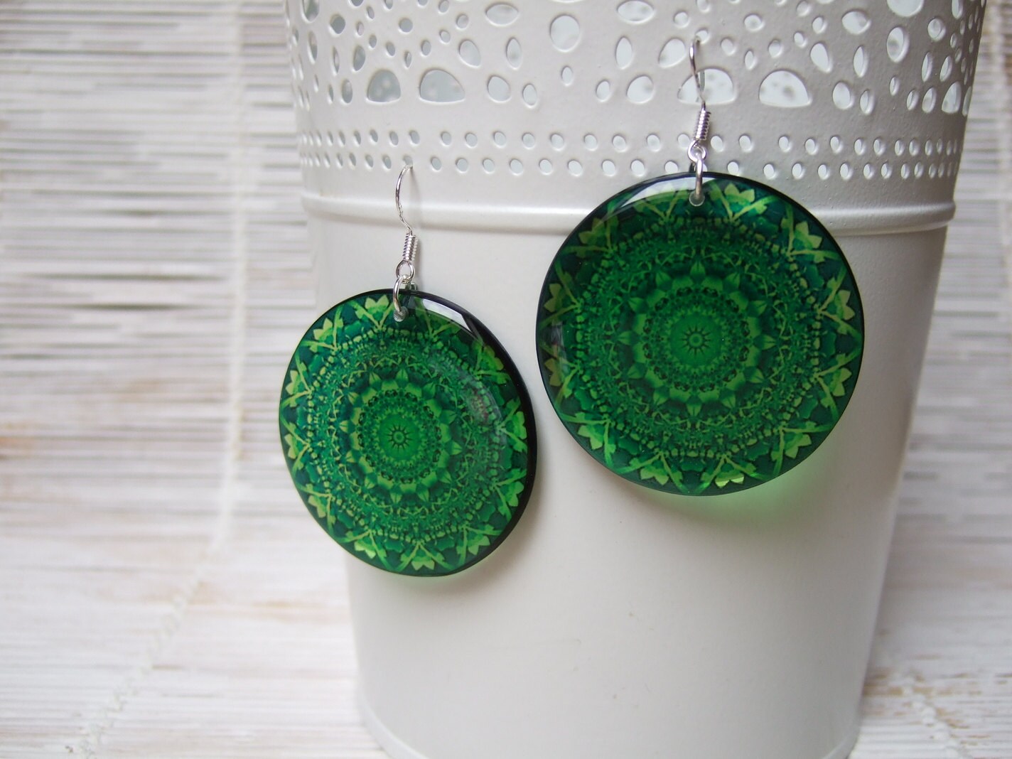 Resin Earrings Transparent Earrings Ethnic Earrings Round Etsy
