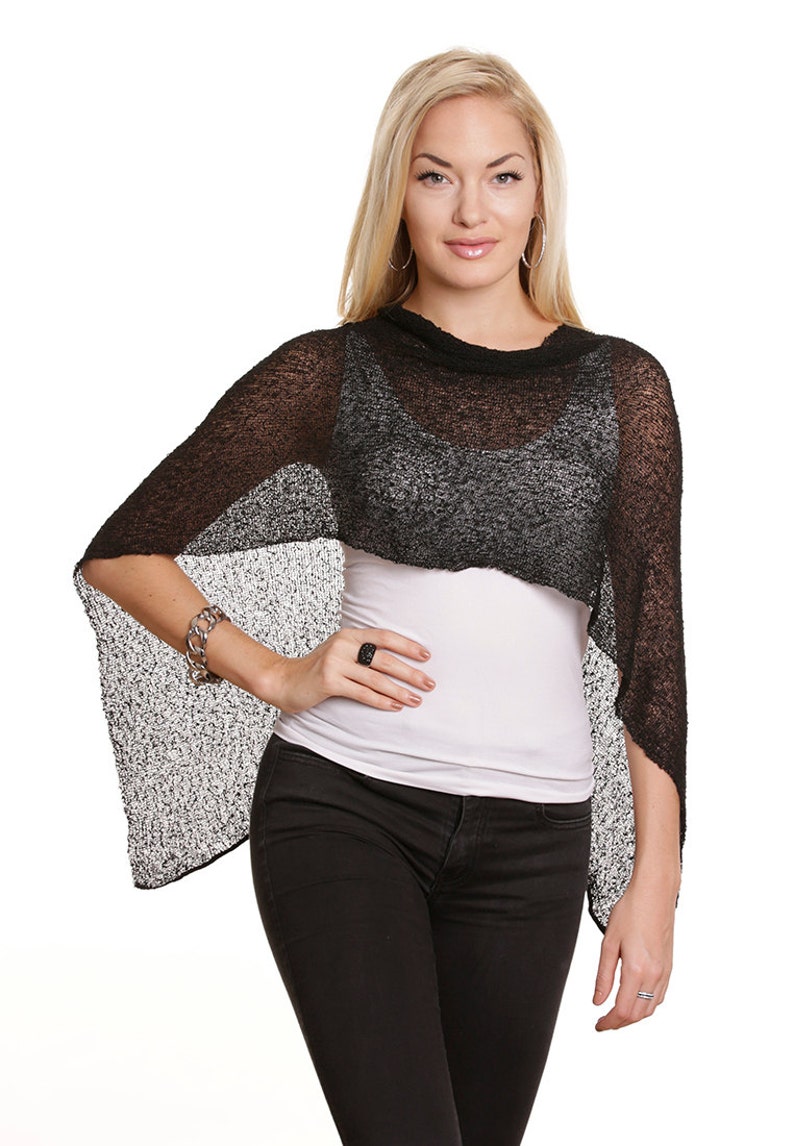 Luxury Top Black Women/'s Wrap Boho Poncho Summer Versatile Stretchable Rayon Cardigan Wrinkle Free