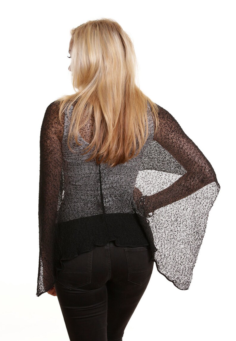 Luxury Top Black Women/'s Wrap Boho Poncho Summer Versatile Stretchable Rayon Cardigan Wrinkle Free