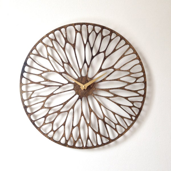 Wandering Clock. Mid Century Modern, Laser Cut, Wood, Wall, Art, Decor, Clock
