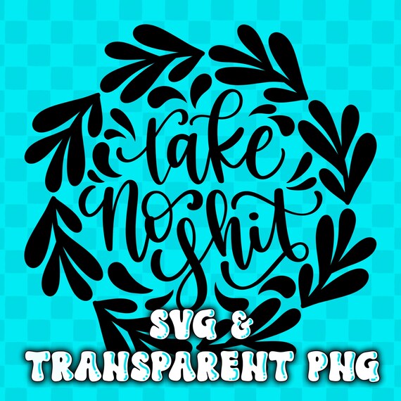 Take no Shit SVG file, Cuss Word SVG files, Adult SVGs, Handlettering cut files, single color files, take no shit file, single color png
