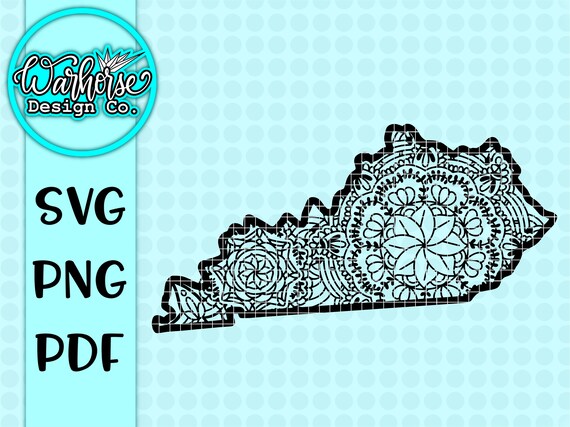 Kentucky Mandala Svg Kentucky Svg Kentucky Outline Svg Etsy
