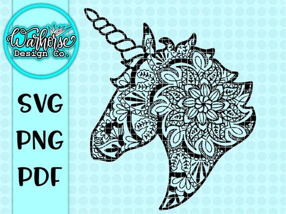 Download Unicorn Mandala Svg Unicorn Zentangle Svg Mandala Svgs Etsy PSD Mockup Templates