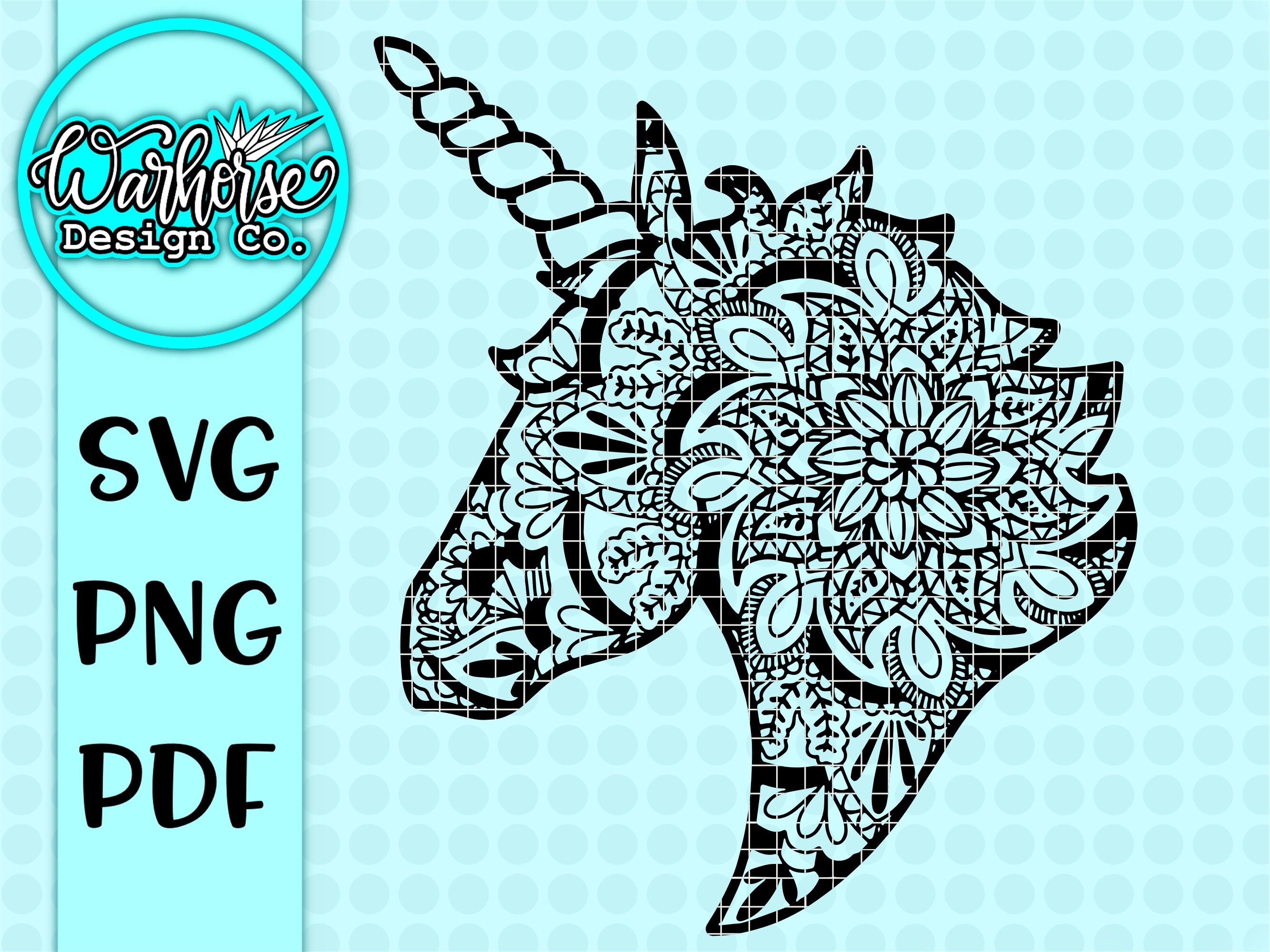 Download Unicorn Mandala Svg Unicorn Zentangle Svg Mandala Svgs Etsy