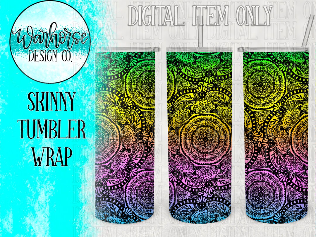 Pastel Rainbow Cuss Word Mandala PNG Cuss Tumbler Wrap Cuss - Etsy