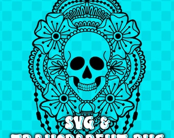 Skull Mandala SVG, Skull SVG, Skull floral svg file, Svg file, Mandala svg, Skull svg files, Skull clip art, Skull pngs