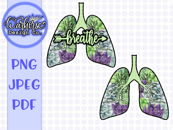 Lung Printable Lungs printable Just breathe printable Lungs | Etsy