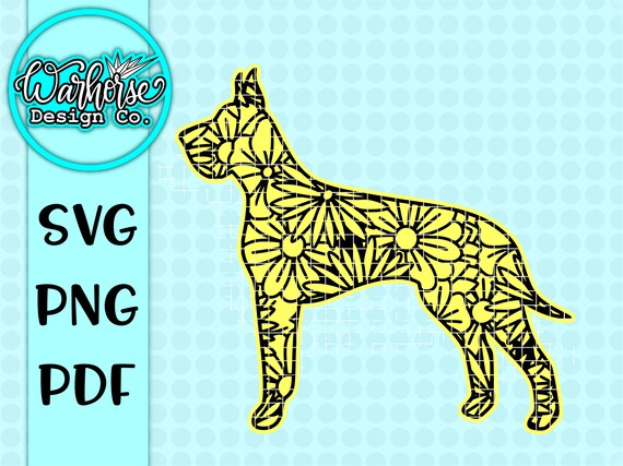 Download Floral Great Dane Svg Great Dane Mandala Svg Great Dane Etsy PSD Mockup Templates