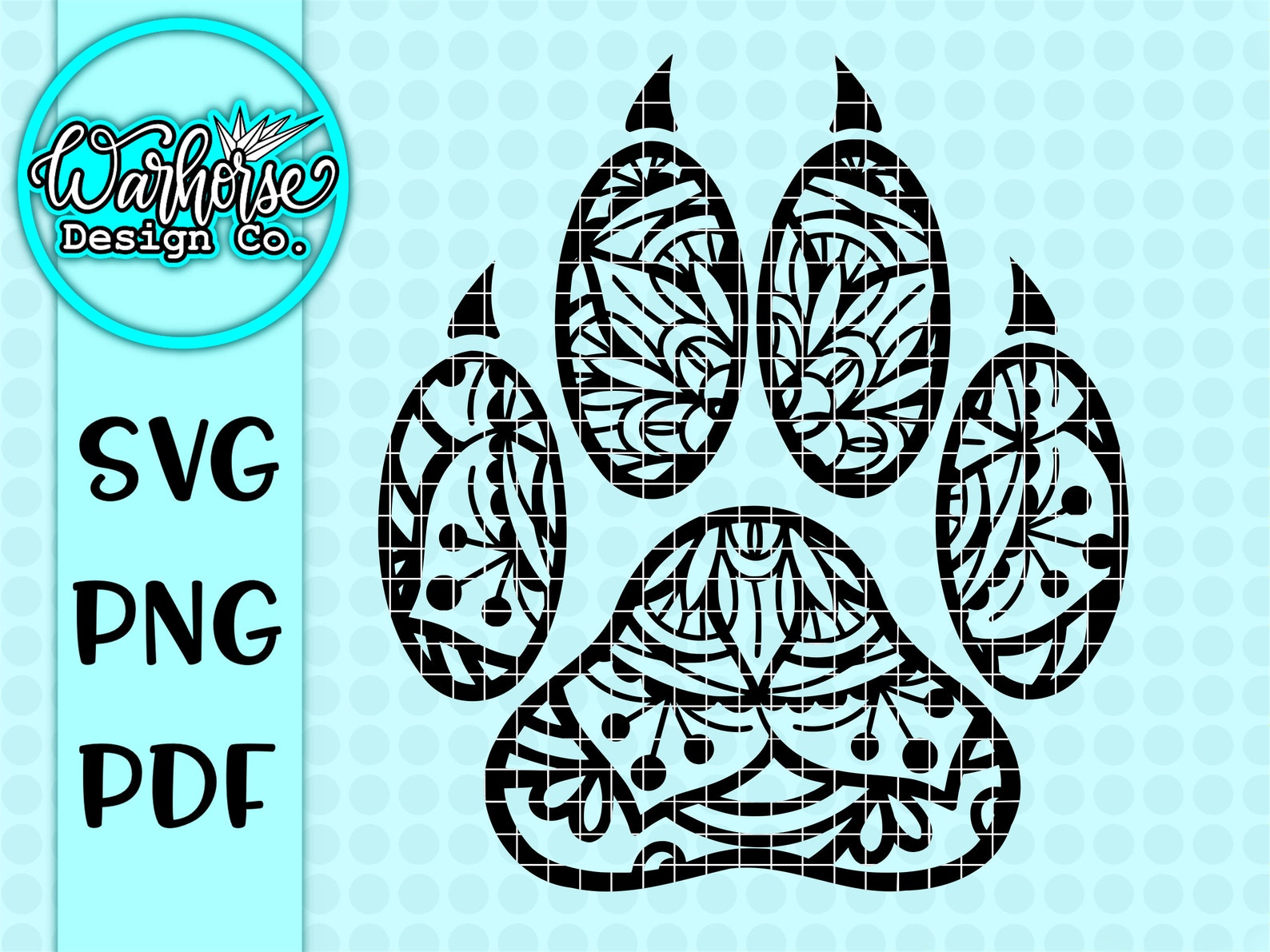 Paw print mandala svg Paw mandala svg Paw print svgs pet | Etsy