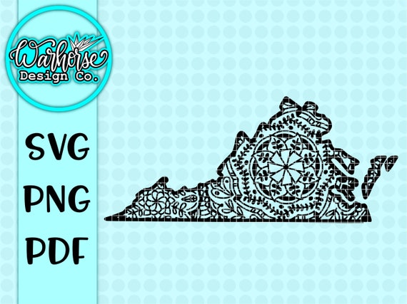 Virginia Svg Virginia Mandala Svg Mandala Svg Zentangle Etsy