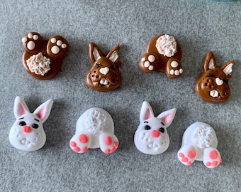 Easter bunny studs Handmade