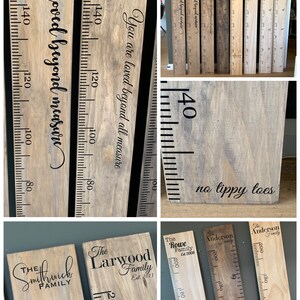 Completed custom made personalised wooden ruler height chart Metric and or imperial measurements made to order in Australia image 2