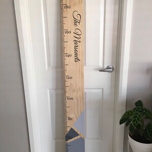 Completed custom made personalised wooden ruler height chart Metric and or imperial measurements made to order in Australia image 3