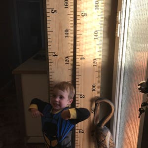 Completed custom made personalised wooden ruler height chart Metric and or imperial measurements made to order in Australia image 7