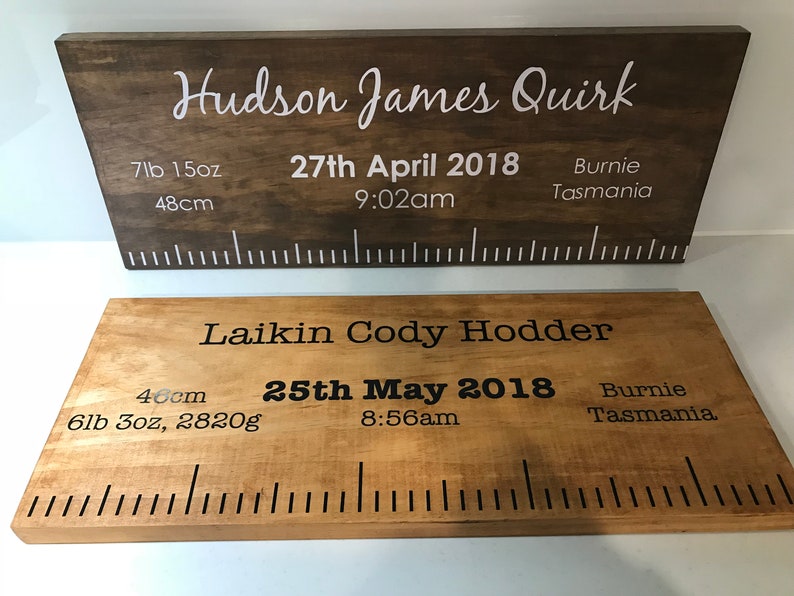 Personalised Wooden Birth Ruler Chart Custom Made in Australia - Etsy ...