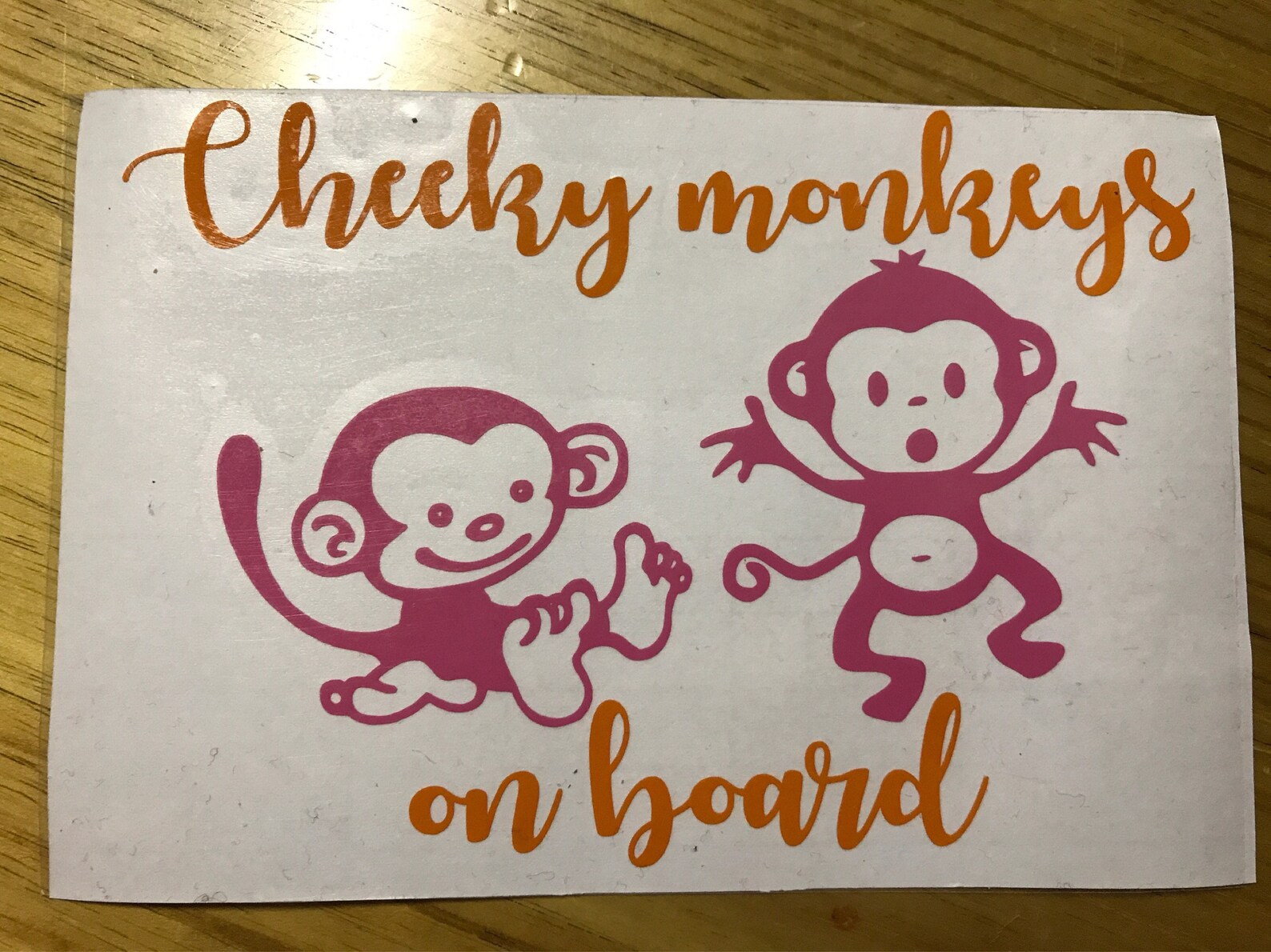 Cheeky Monkeys on Board Car Vinyl Decal Bumper Sticker Etsy Australia