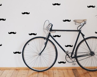 Set of removable moustache wall decals stickers made to order