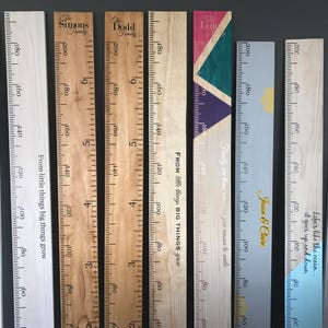 Completed custom made personalised wooden ruler height chart Metric and or imperial measurements made to order in Australia image 6