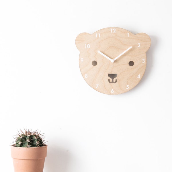 Buster the Bear Clock for children's bedrooms