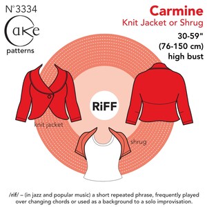 Carmine Knit Shrug Jacket Cake Patterns RiFF Nº3334