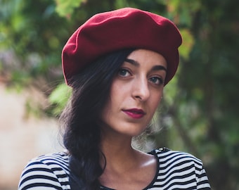 reshmena® Volwassen Baret Hoed Vrouwen Franse Stijl Wol Baret Hoed