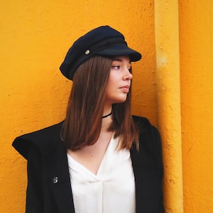 Traditional Sailor Cap in Navy Blue Wool - SKIPPER Marine Breton Hat