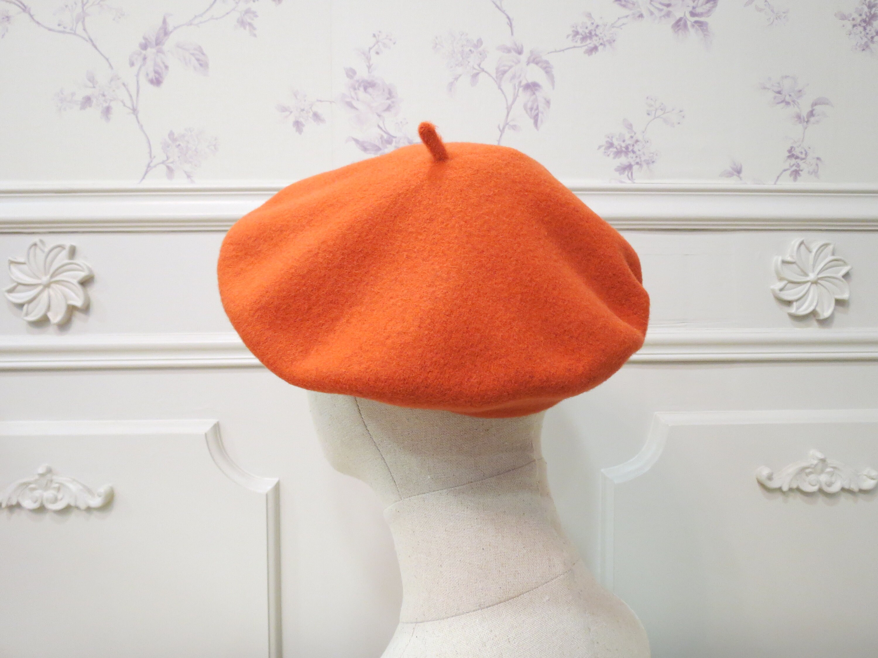 Wool Berets for Women Orange Wool Beret 