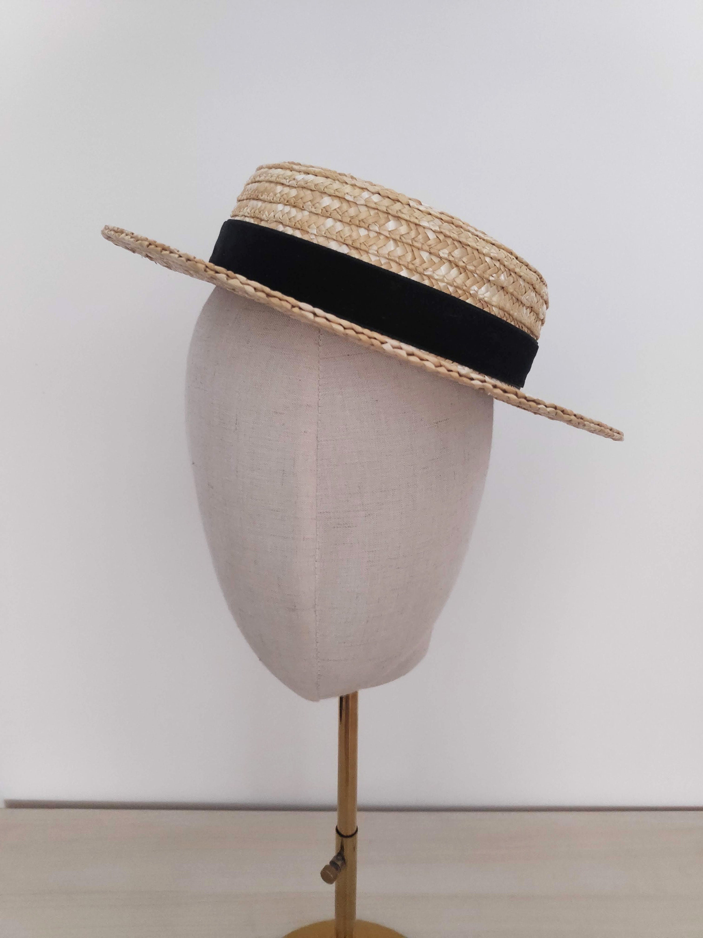 DESTREE Annie Natural Straw Hat With Black Band Women’s Size M NWT Blue Island Women main image 3