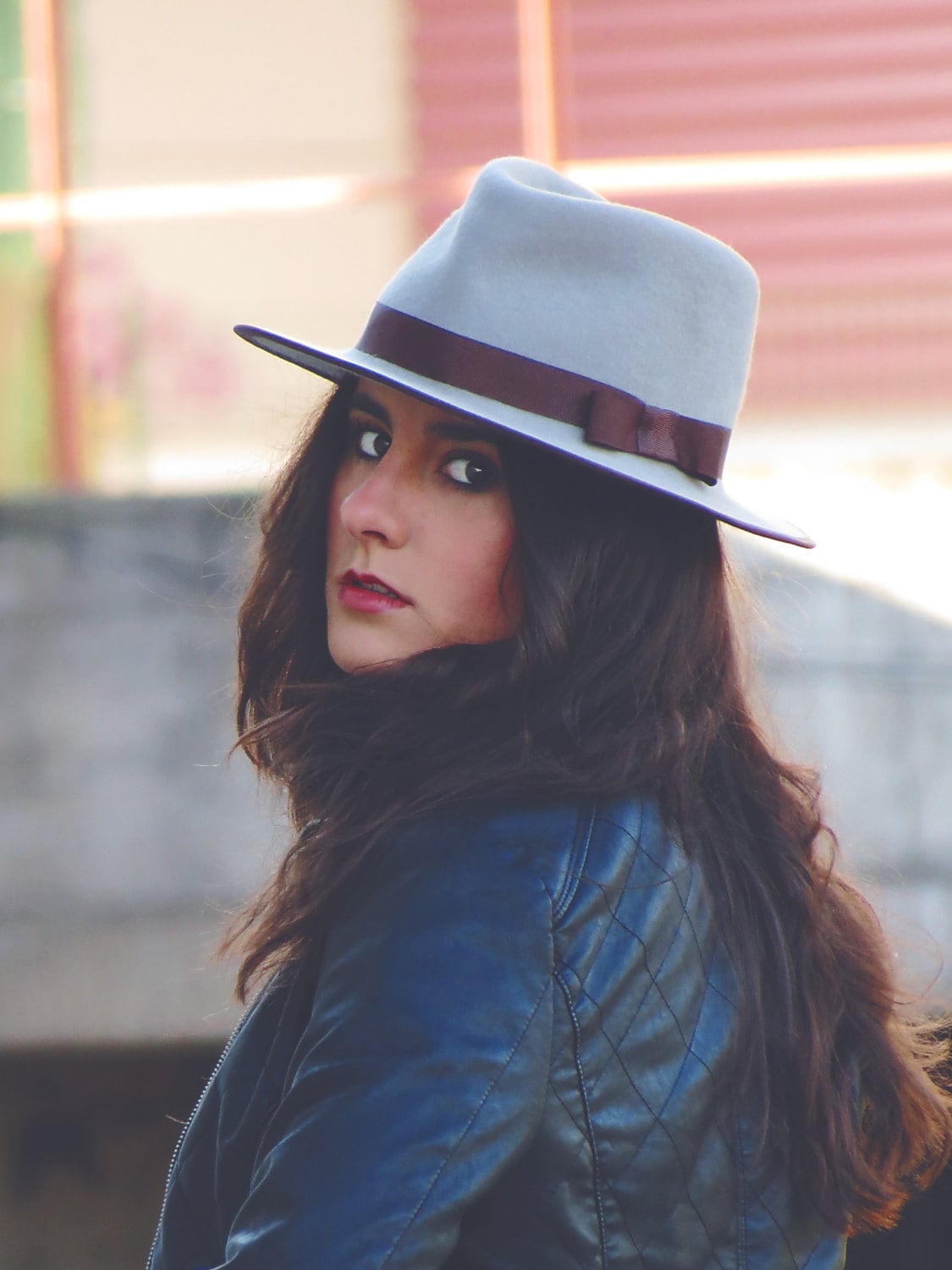 Woman gray fedora hat Gray felt hat Winter woman hat Etsy