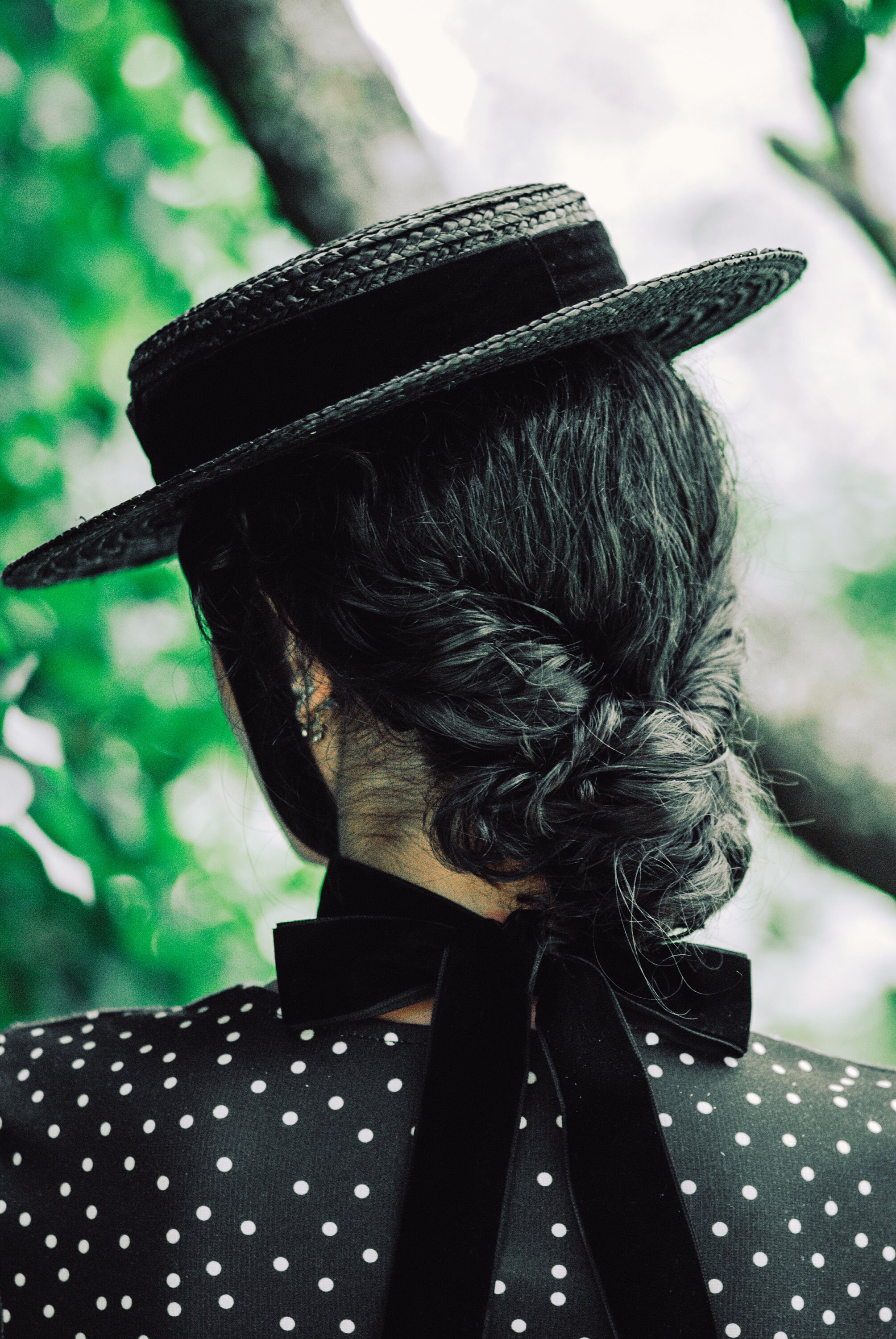 Straw Hat With Ribbon Edwardian Sun Hat 