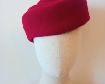 Vintage Inspired Pillbox Hat - Handcrafted Red Wool Felt Beret for Women - 2. Classic Pillbox Beret - Vintage Style Women's Hat