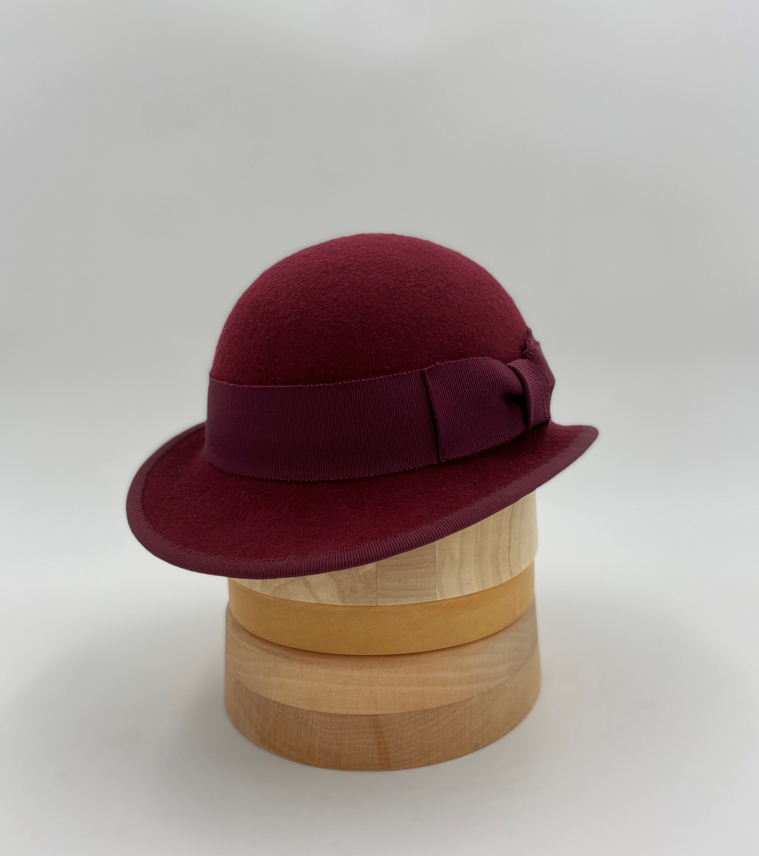 Women\'s Bowler Hat in Burgundy Wilma Burgundy Bucket Hat – Wool Felt | Lock & Co.. Hats for  main image 4