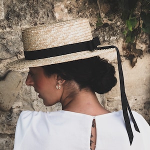 Chic and Trendy School Girls Boater Hat - Fashionable Canotier Hat for Summer Outfits - Vintage Style Straw Summer Hat for Women
