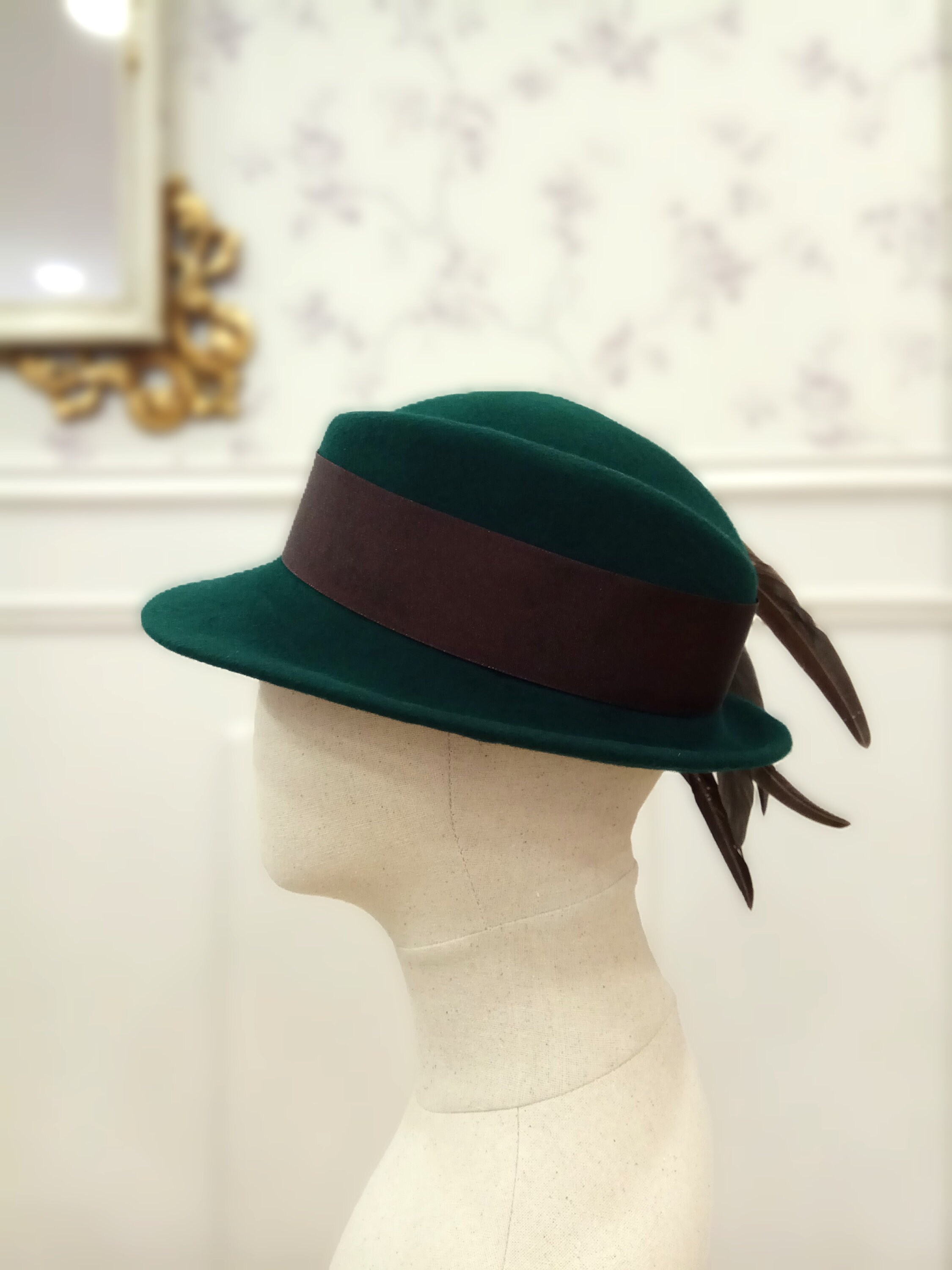Vintage Giovannio Wool Felt Olive Hat-Leaf And Ribbon Details Accents vintage Giovannio wool felt hat, England | eBay main image 2