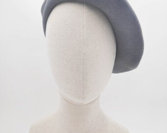 Pearl Gray Merino Wool Beret, French Style Hat - Etsy display picture 1