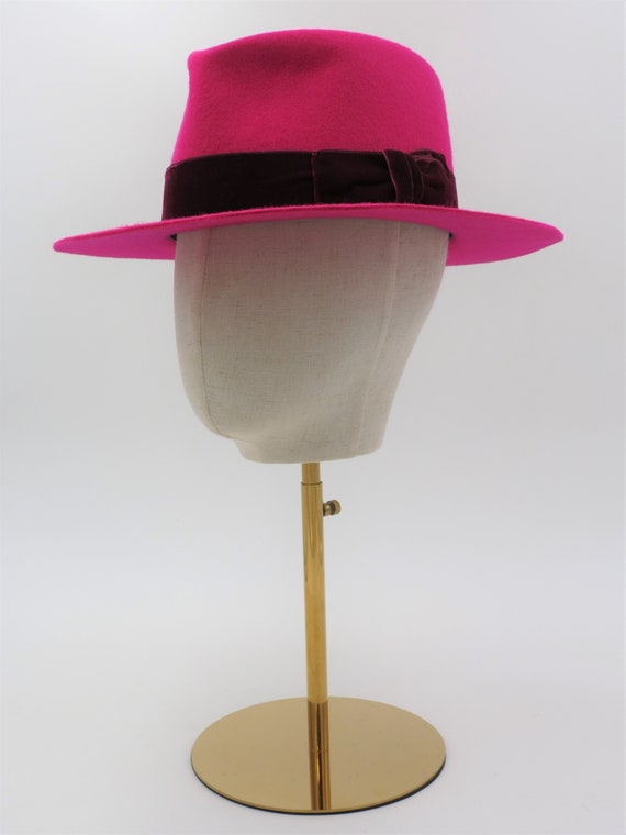 Wool Fedora Hat With Punk Ribbon Wool Fedora Hat With Punk Ribbon