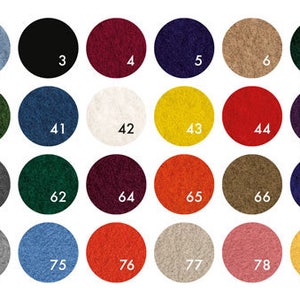 May include: A color chart with 81 different colors, numbered 0 through 81. The colors are arranged in rows and columns, with each color represented by a small circle.