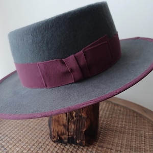 Telescope Crown Fedora Hat, Wool Felt Hat, Wide Brim Felt Hat, Unisex Fedora Hat, Winter Hat,