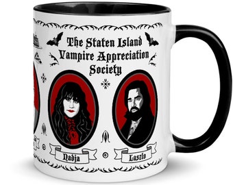 What We Do in the Shadows Mug, Funny, Fan, Nandor, Guillermo, Colin, Nadja, Laszlo, Portrait, Illustration, Staten Island, Vampires, Spooky